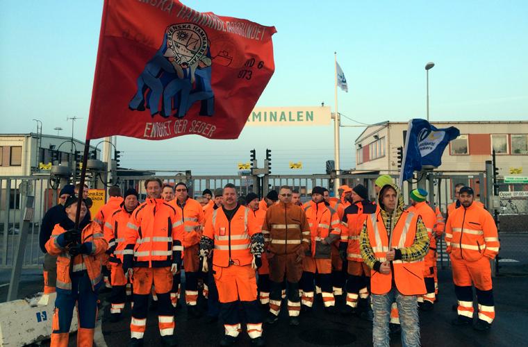 Hamnarbetare i solidaritetsaktion