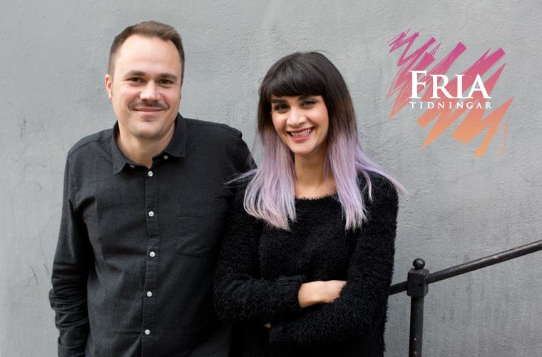 Fria Tidningens chefredaktör Martin Holmquist och politiska redaktör Rojin Pertow.