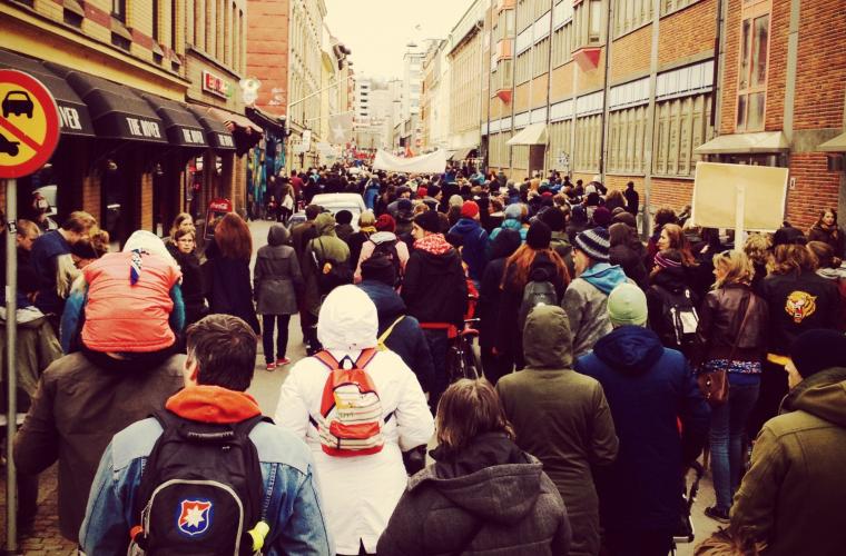 Bild från demonstrationen i Göteborg.